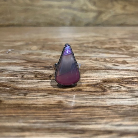 None Jewelry - New sterling silver Botswana Agate ring Sz 7.5  It’s a gorgeous! Pink/purple.